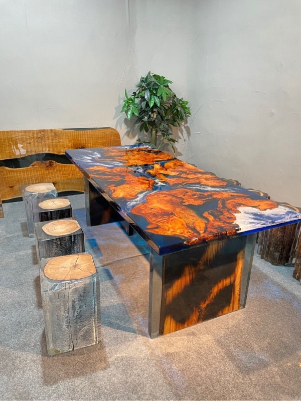 Custom table, Live Edge Dining Table, River Table