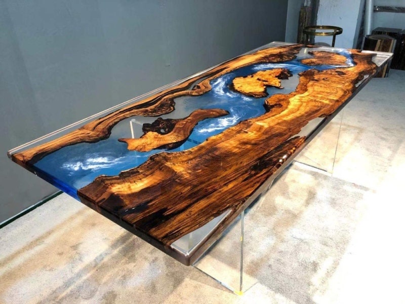 Tables de rivière en résine époxy personnalisées, table en bois, table époxy, table en résine, table époxy en résine
