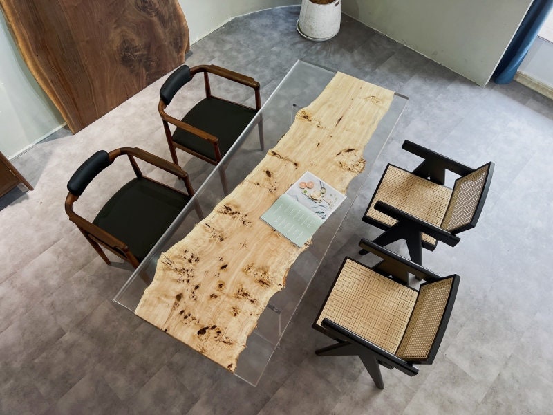 白色エポキシテーブル、淡色エポキシテーブル、ワンピーステーブル