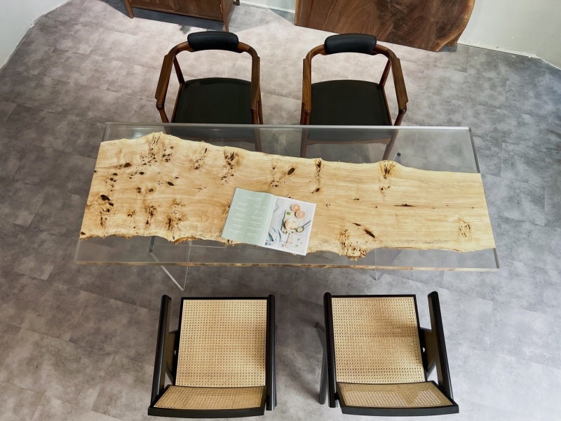 Mesa epóxi de cor branca, mesa epóxi de cor clara, mesa de uma peça