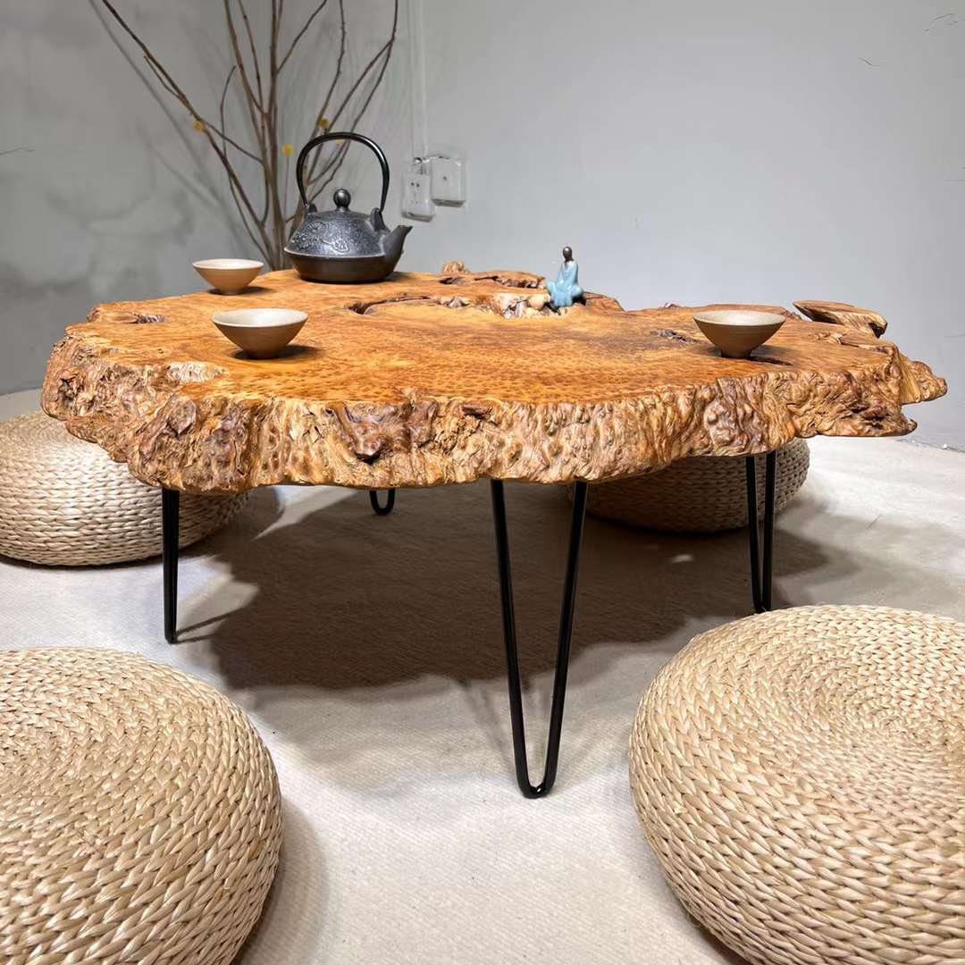 Table d’extrémité en rondins, table d’accent, table araignée, table basse moderne, table basse du milieu du siècle,