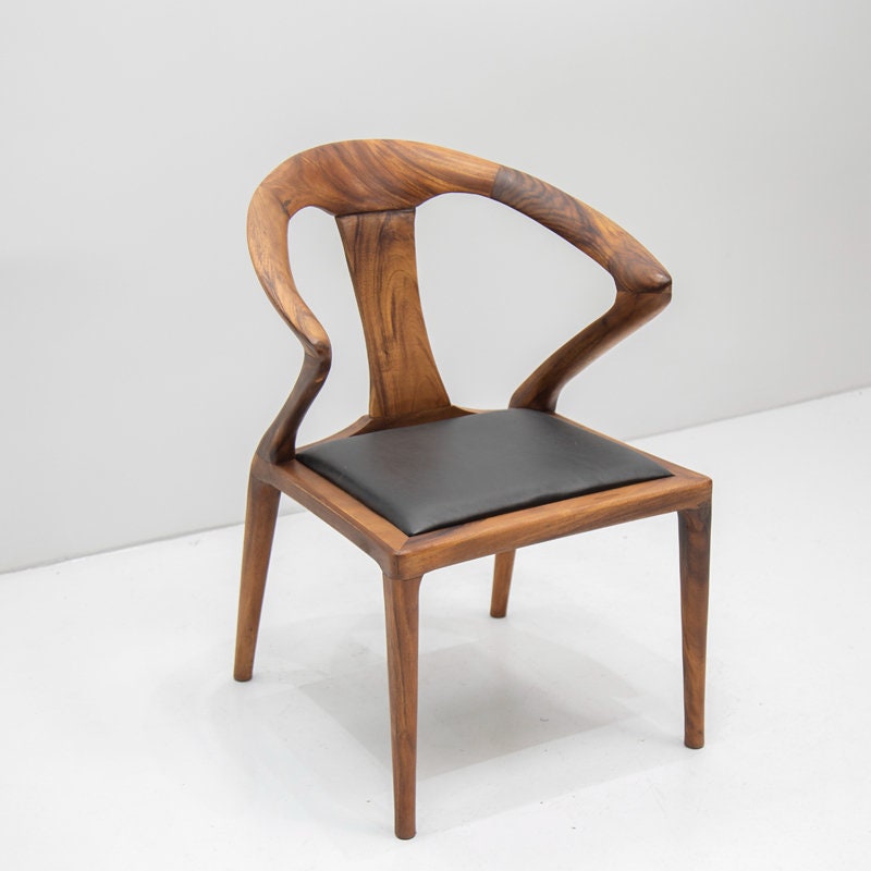 chaise en bois de noyer, chaise, chaise moderne du milieu du siècle, chaise de bureau, chaises de salle à manger, chaises en cuir, chaise du milieu du siècle