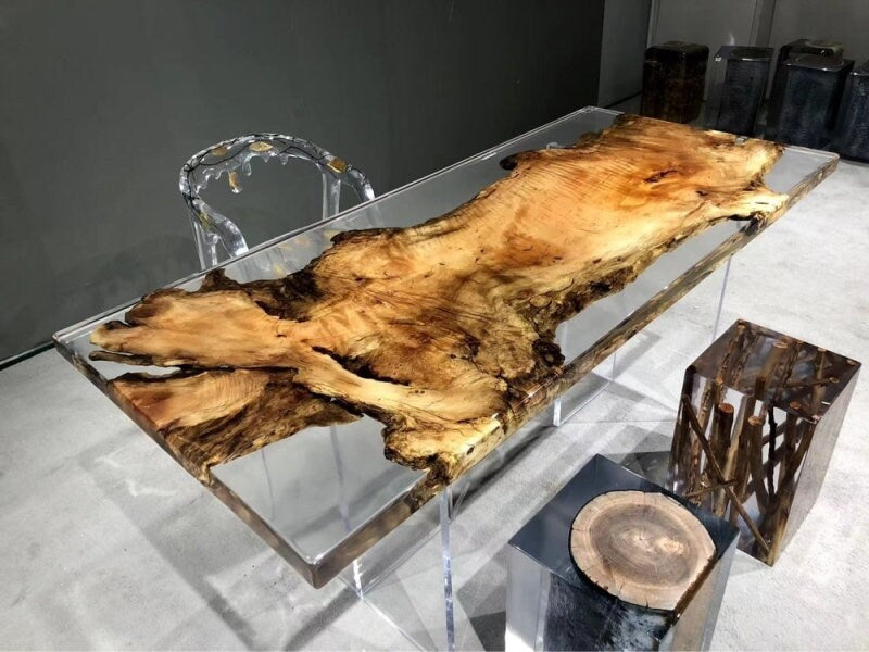 Handmade epoxy table, Transparent Furniture , dinning table, high quality table, gift