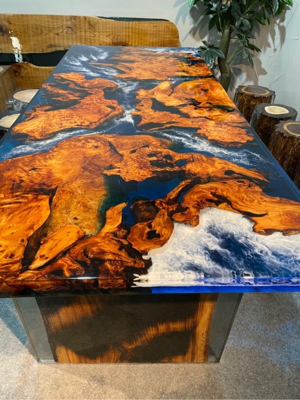 Custom table, Live Edge Dining Table, River Table