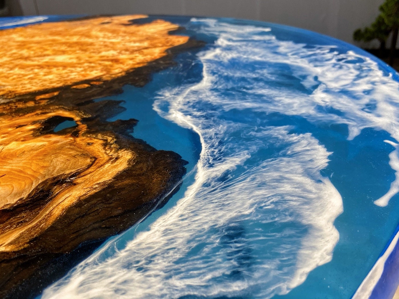 Handmade Unique Live Edge Epoxy Resin River camphor Wood, resin dining camphor wood coffee table