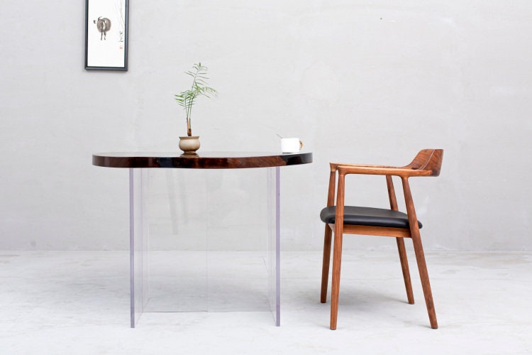 新しいモダンな黒檀コーヒー テーブル、エポキシ コーヒー テーブル、エポキシ樹脂テーブル