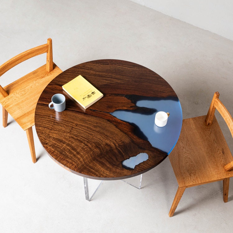 nuovo tavolino moderno in ebano, tavolino epossidico, tavolo in resina epossidica