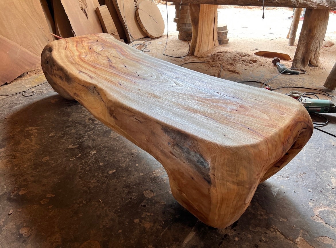 mesa de centro grande, mesa moderna, mesa de centro de madeira de cânfora,