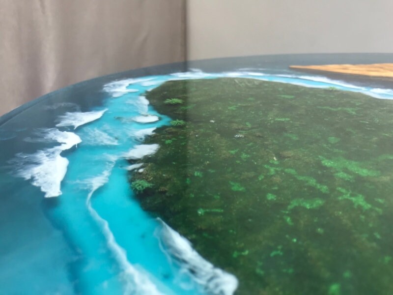 Camphor epoxy blue coffee table, Clear epoxy resin table,transparent epoxy table, epoxy coffee table,epoxy end table