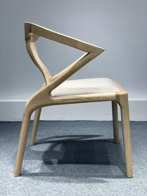 Weißer Poang-Stuhl aus Eschenholz mit Lederbezug, Holzstuhl, dänischer moderner Lederstuhl