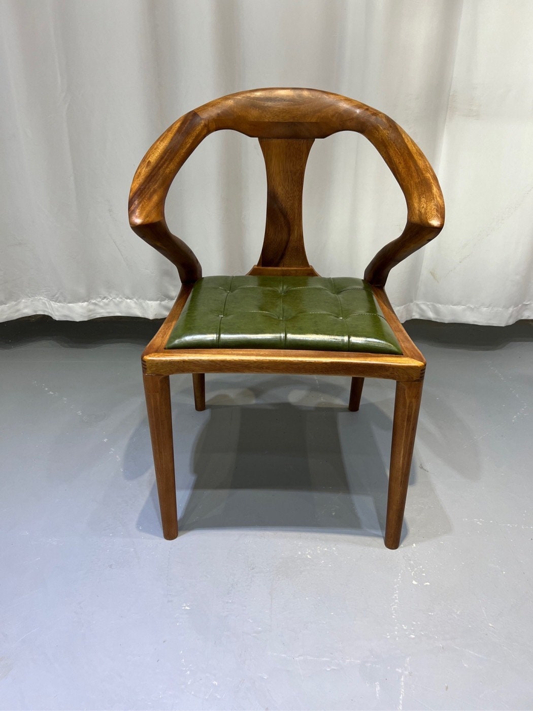 cadeira de madeira, cadeira, cadeira de couro moderna de meados do século, cadeiras de couro, cadeira de meados do século