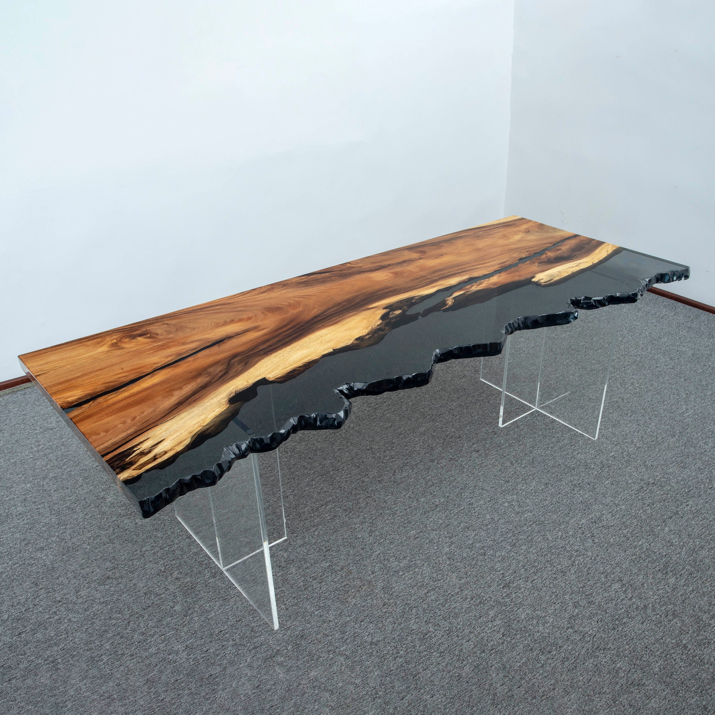 Nytt modernt matbord, River-bord, epoxy skrivbord, epoxy köksbord