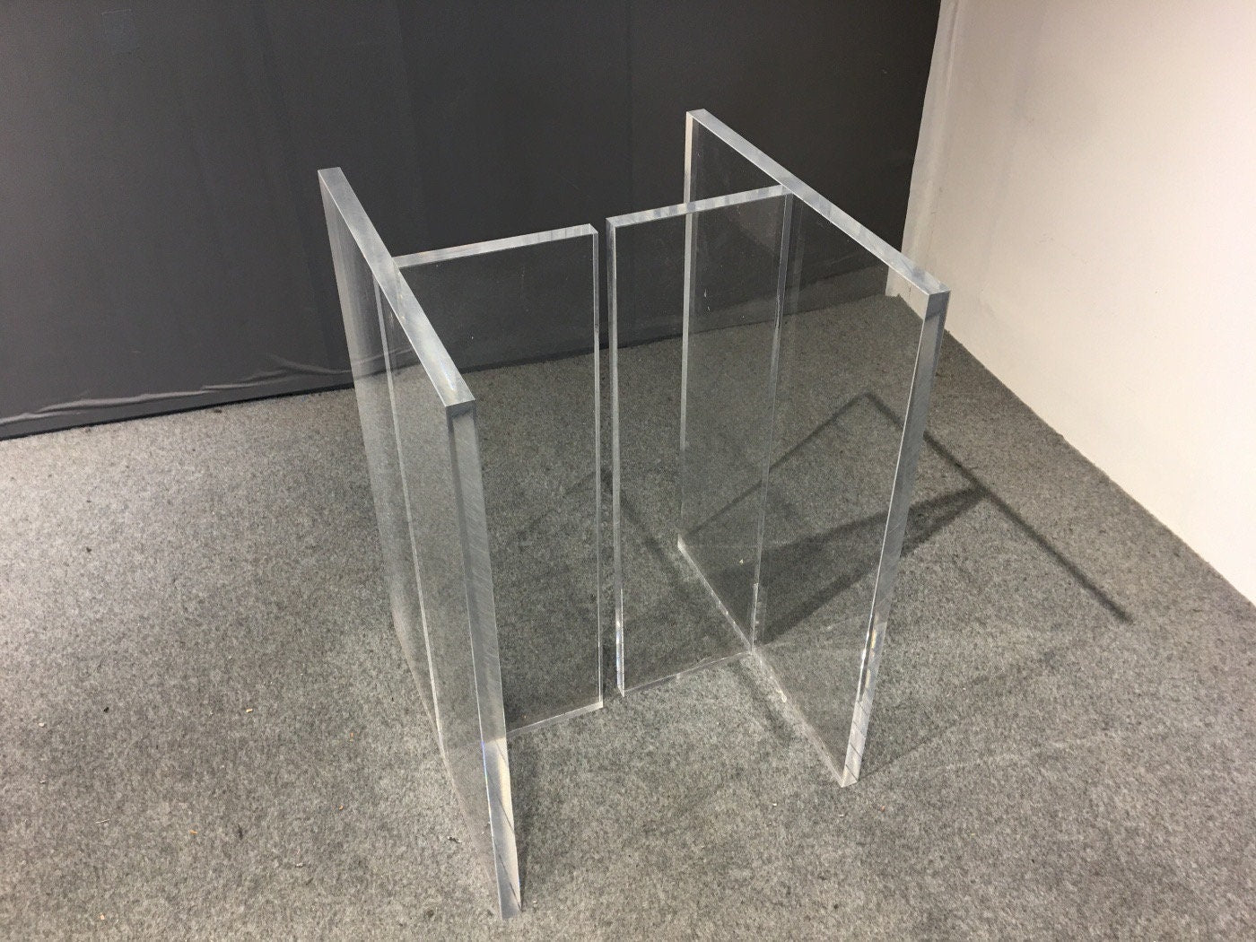Acrylic table Leg, transparent table leg, slab acrylic leg, thickness: 3 cm (set of 2)