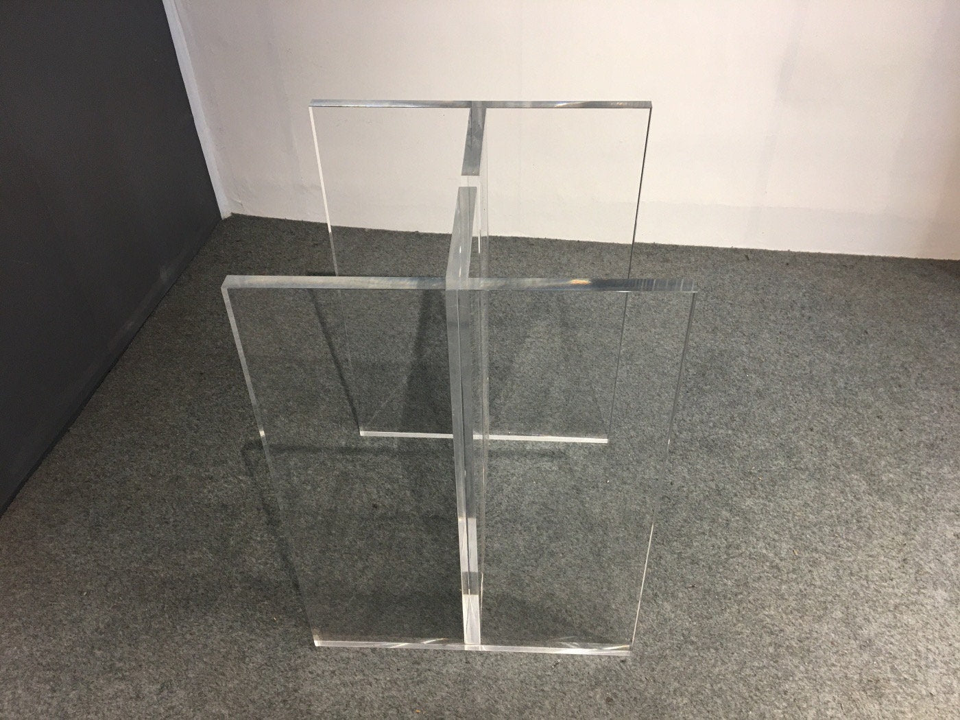 Tischbein aus Acryl, transparentes Tischbein, Platte aus Acryl, Stärke: 3 cm (2er-Set)