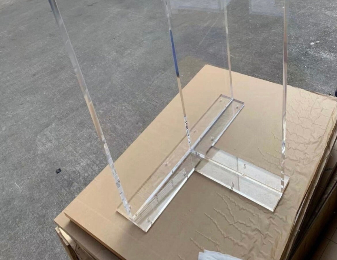 Pied de table en acrylique, pied de table transparent, pied en dalle acrylique, épaisseur : 2 cm (lot de 2)