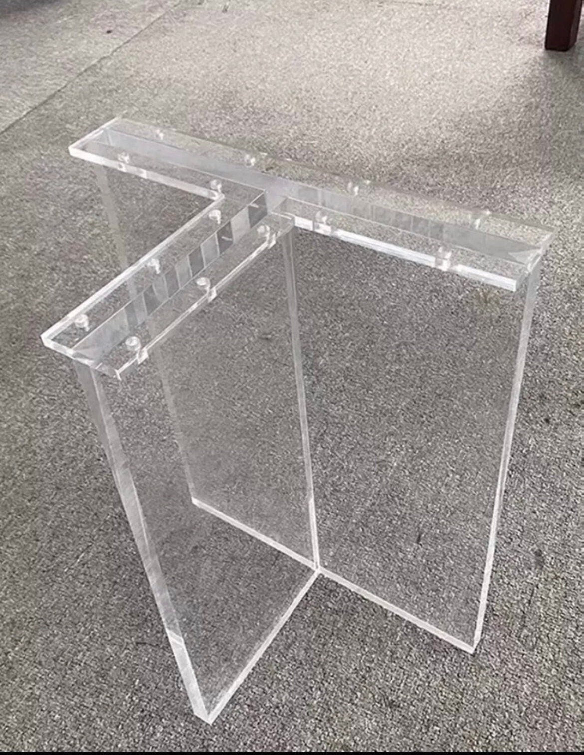 Acrylic table Leg, transparent table leg, slab acrylic leg, thickness: 2 cm(set of 2)