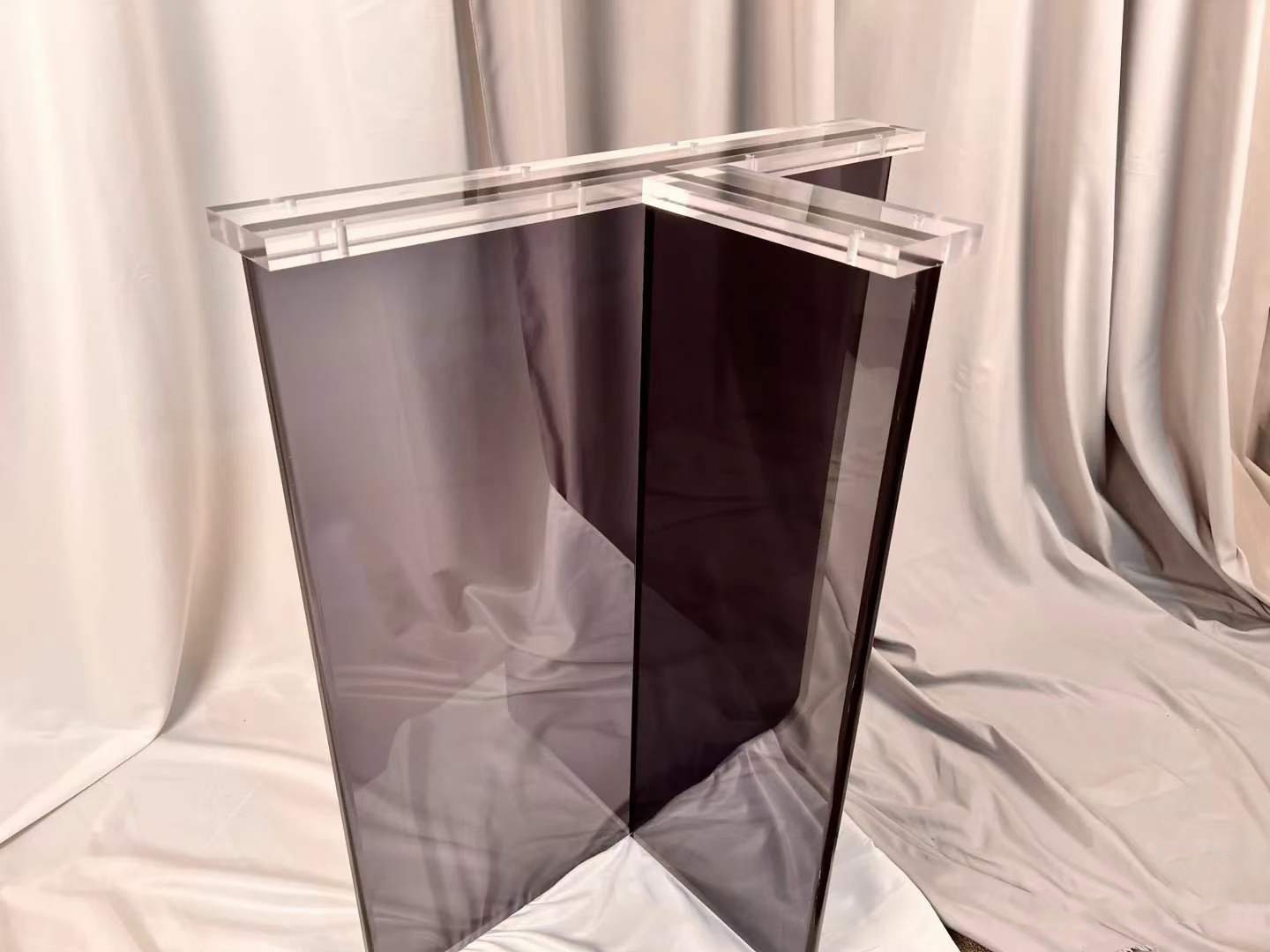 svart akrylbordsben, transparent bordsben, platta akrylben, tjocklek: 2 cm (set med 2)