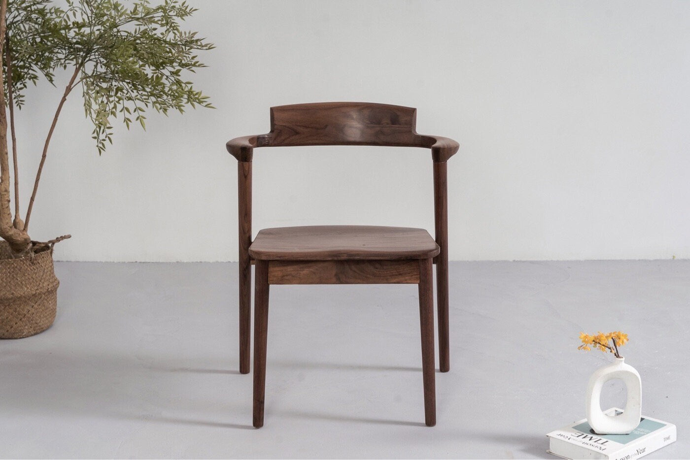 silla de comedor danesa, silla kai Kristiansen, silla de comedor de nogal negro, silla de comedor de nogal