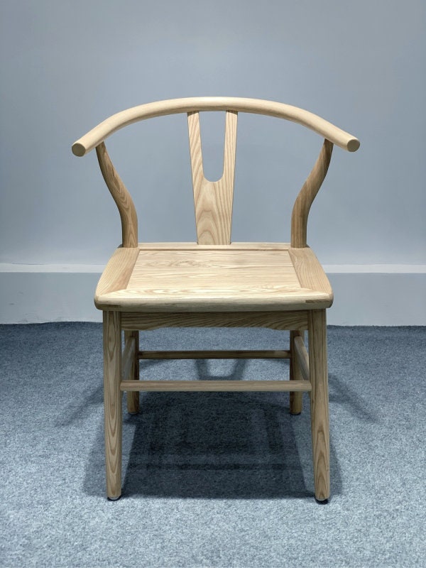 Cadeira de cinza branca, cadeira de madeira maciça, cadeira lateral, cadeira de madeira, não madeira de nogueira