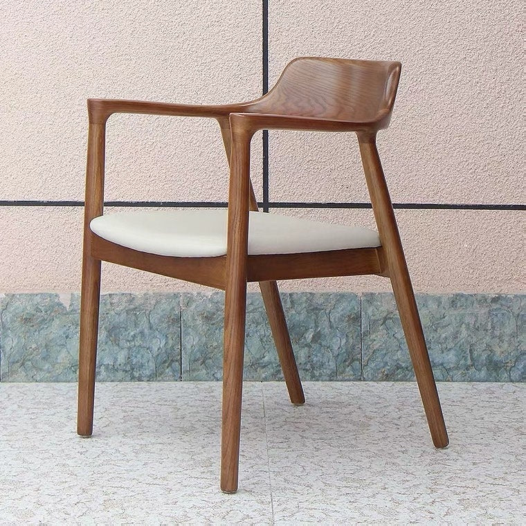 Vit ask trä mid Century Modern stol, bekväm stol,