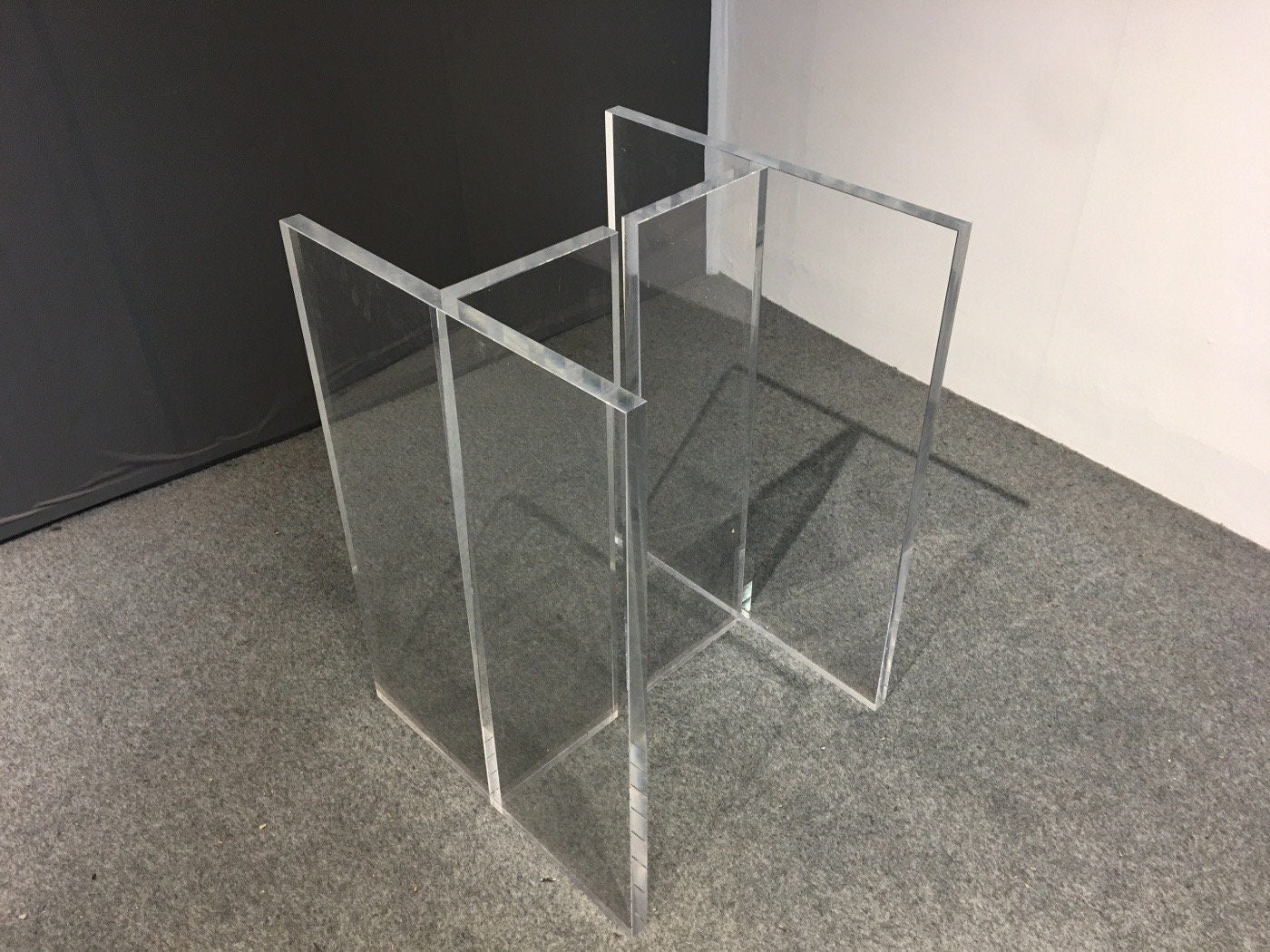 Pied de table en acrylique, pied de table transparent, pied en dalle acrylique, épaisseur : 3 cm (lot de 2)