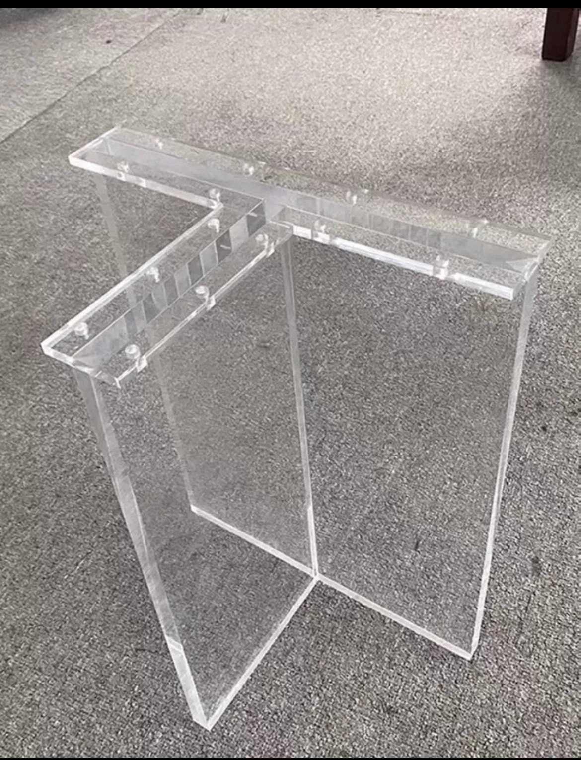 Acrylic table Leg, transparent table leg, slab acrylic leg, thickness: 3 cm(set of 2)