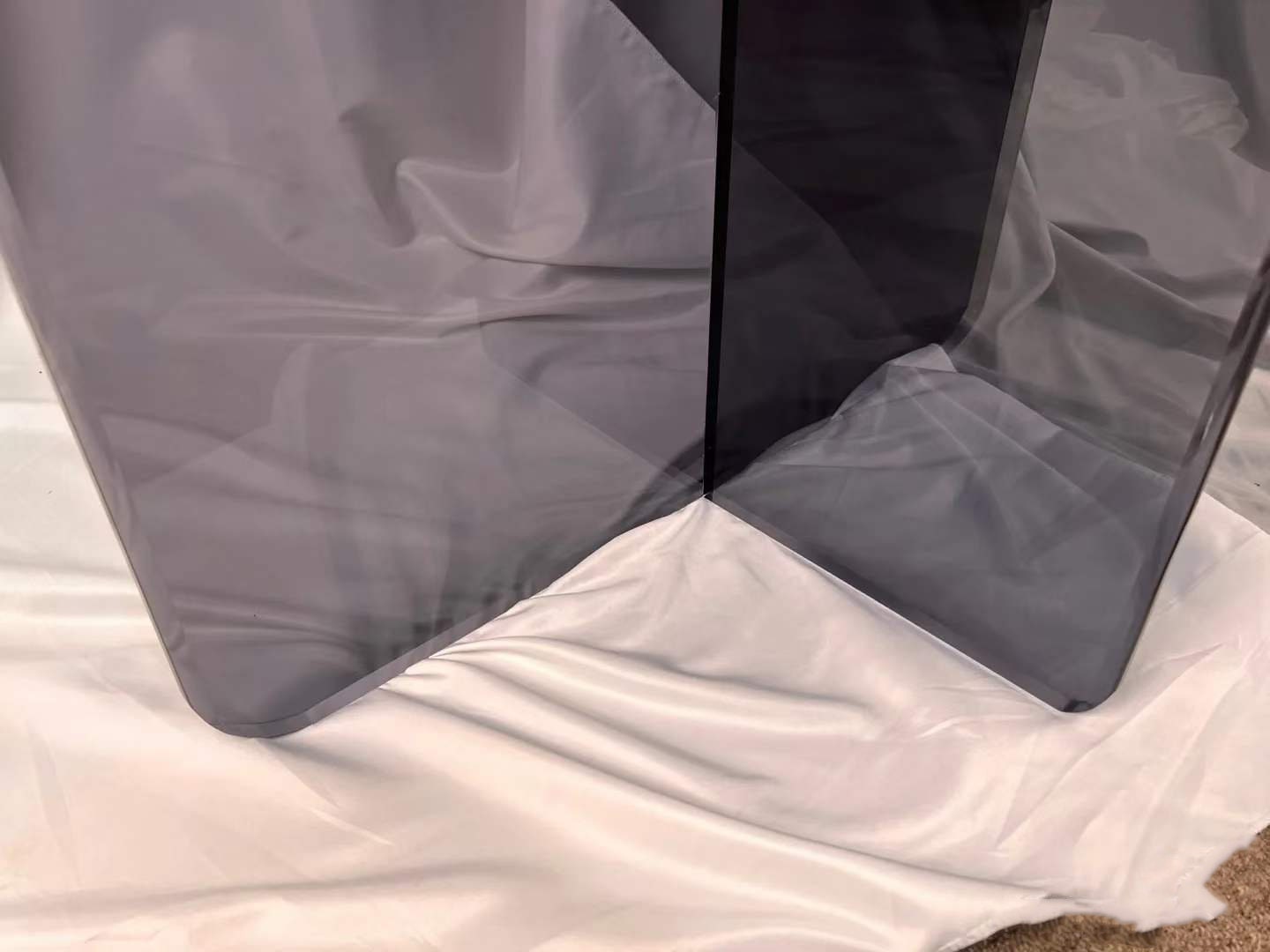 Pata de mesa de acrílico negro, pata de mesa transparente, pata de acrílico de losa, espesor: 2 cm (juego de 2)