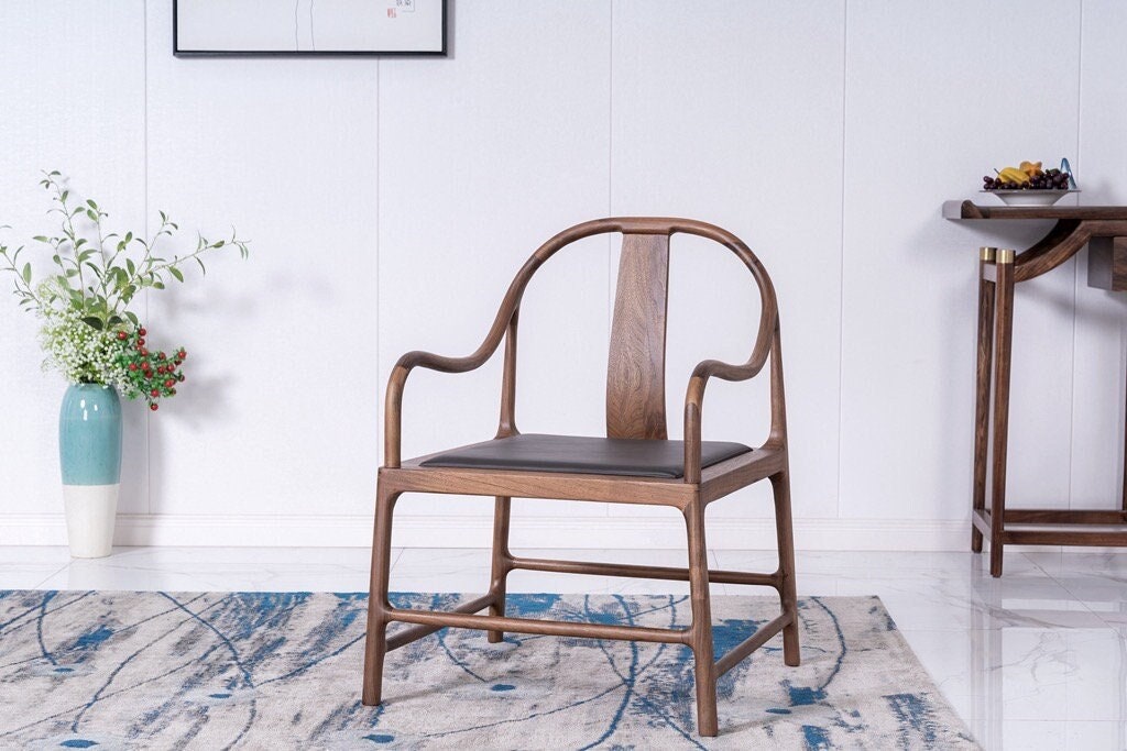 Minimalist black walnut chair, Mid Century black walnut Chair,  Dining chair, Dining chair