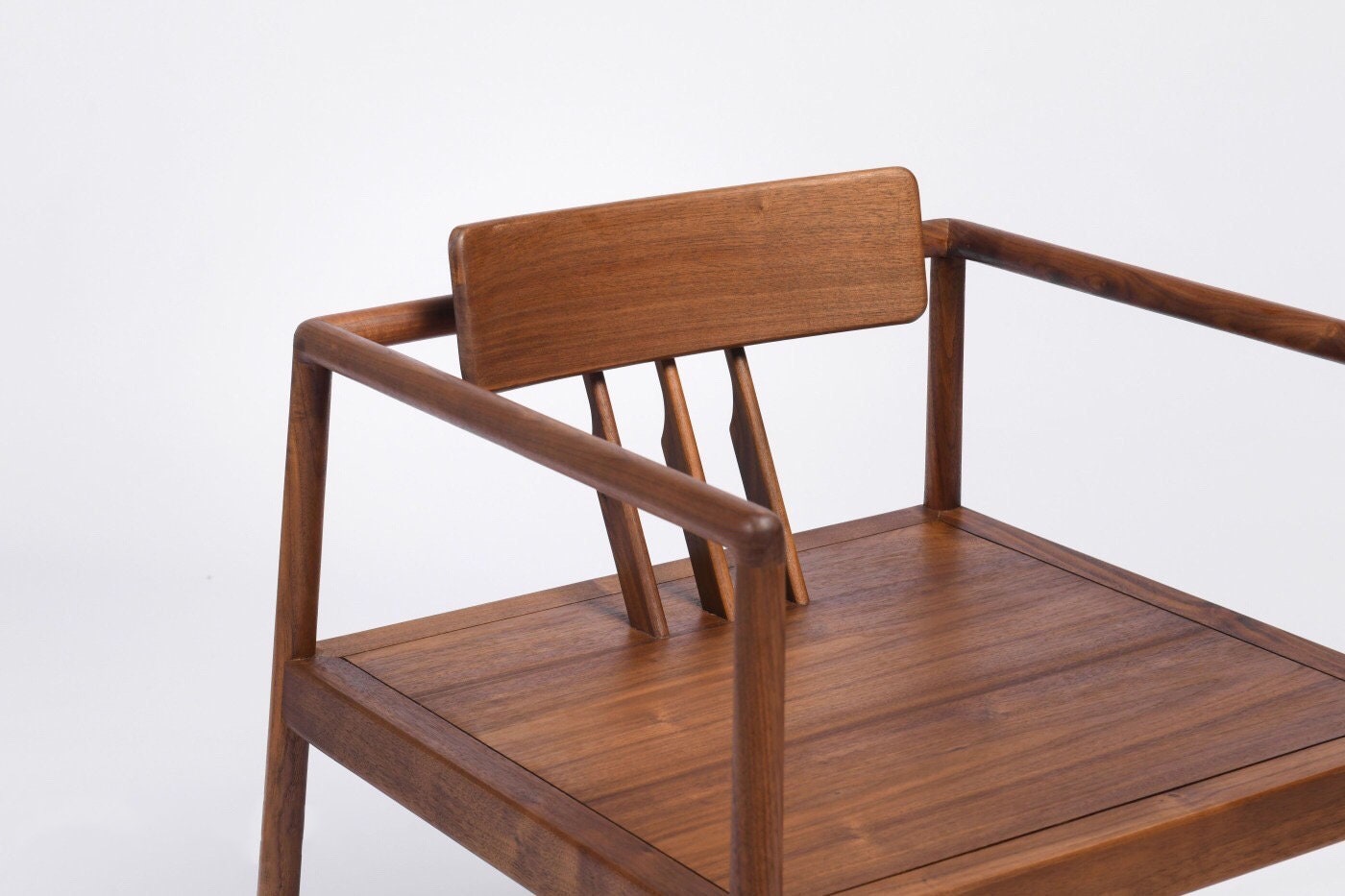 Minimalist black walnut chair, Mid Century Modern black walnut Chair, ash Dining chair