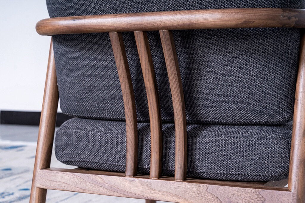 leather black walnut chair,  unique dining chair, high quality chair, cushion chair, big chair