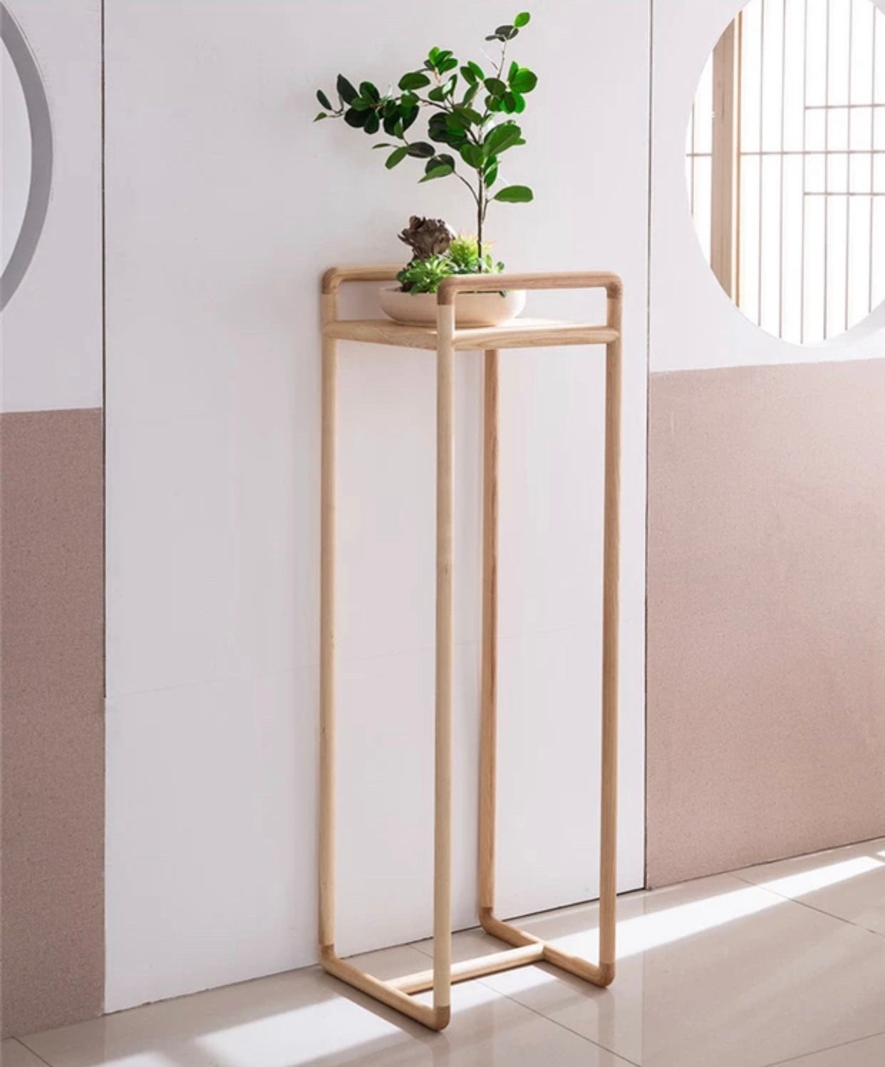 Plant Stand Pot Stand, pot Hand Made in Solid wood, Stylish Plant Stand Indoor Tall Plant Shelf Metal Tiered Hanging Shelf - SlabstudioHongKong