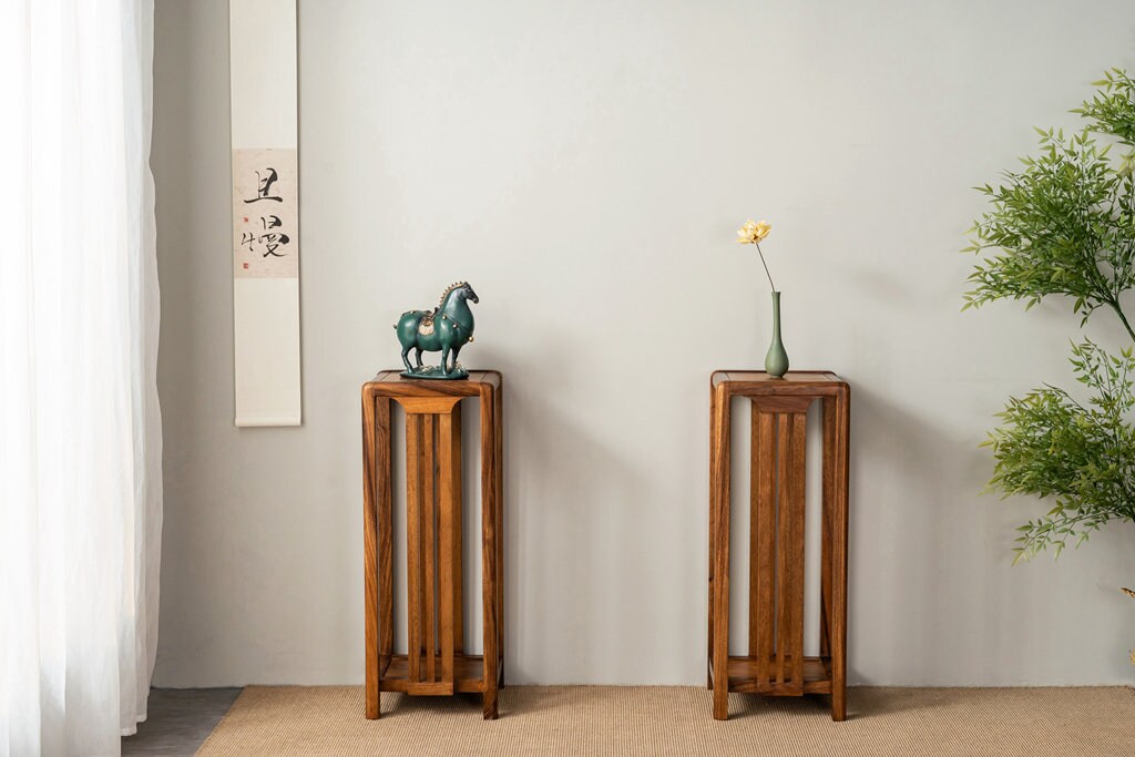 walnut display stand, not reclaimed wooden plant stand wood, display stand - SlabstudioHongKong