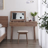 white ash wood dressing table with chair, can stain other color, Vanity mirror table with chair, - SlabstudioHongKong