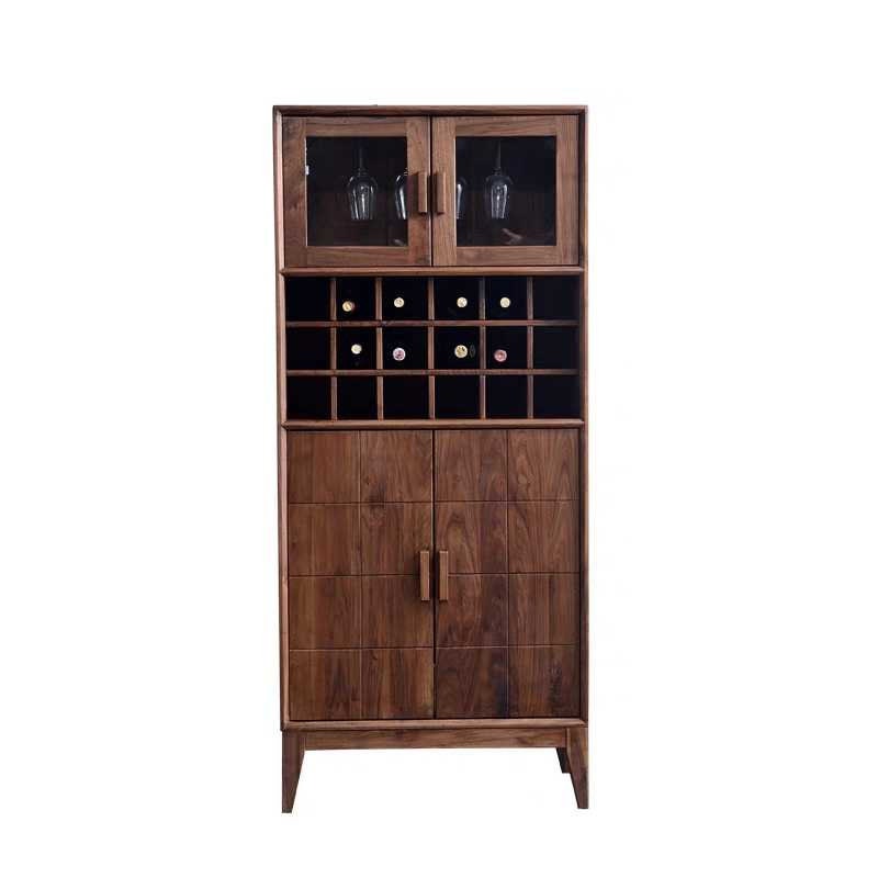 Liquor Cabinet, wine cabinet, Black walnut drawer cabinet, high cabinet - SlabstudioHongKong