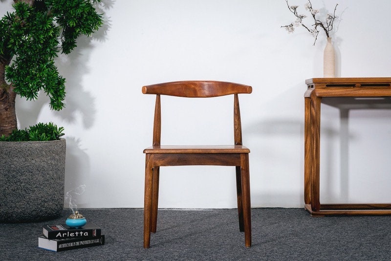 horns stol, enkel design stol, trä stol, valnöt stol, inte ek stol