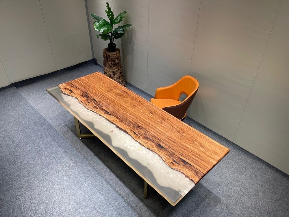 Mesa epoxi de madera de olivo de pedido personalizado, mesa de resina epoxi de madera, no mesa epoxi de madera de olivo