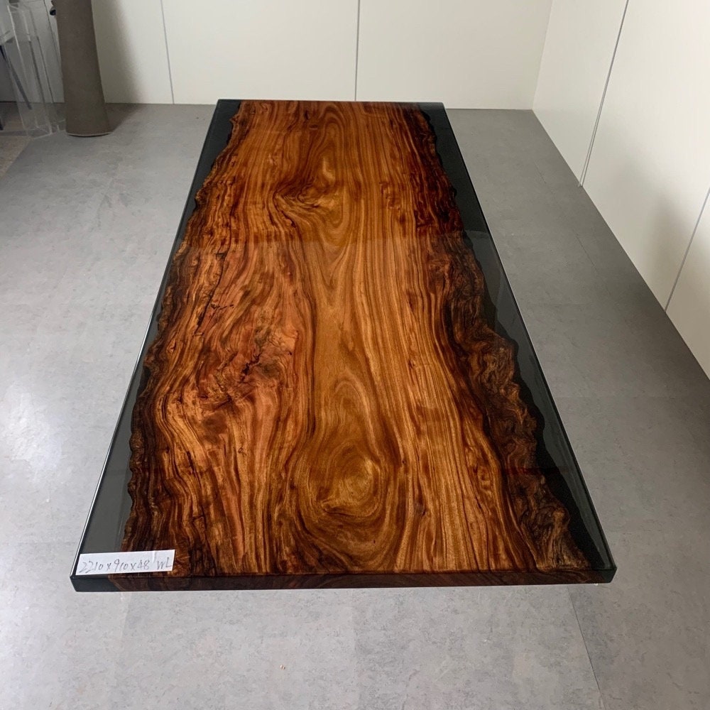 Naturligt træ epoxy bord, Epoxy Resin River Bord, Wood Epoxy spisebord