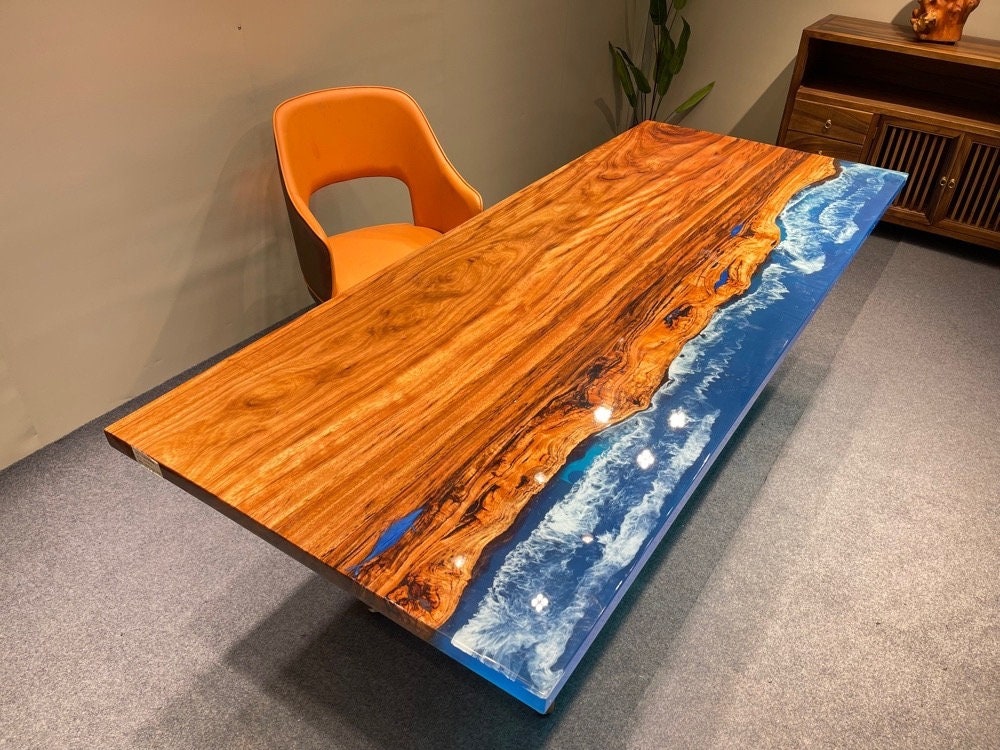 Mesa de resina epóxi, fornece madeira de alta qualidade para mesa, mesa de resina epóxi