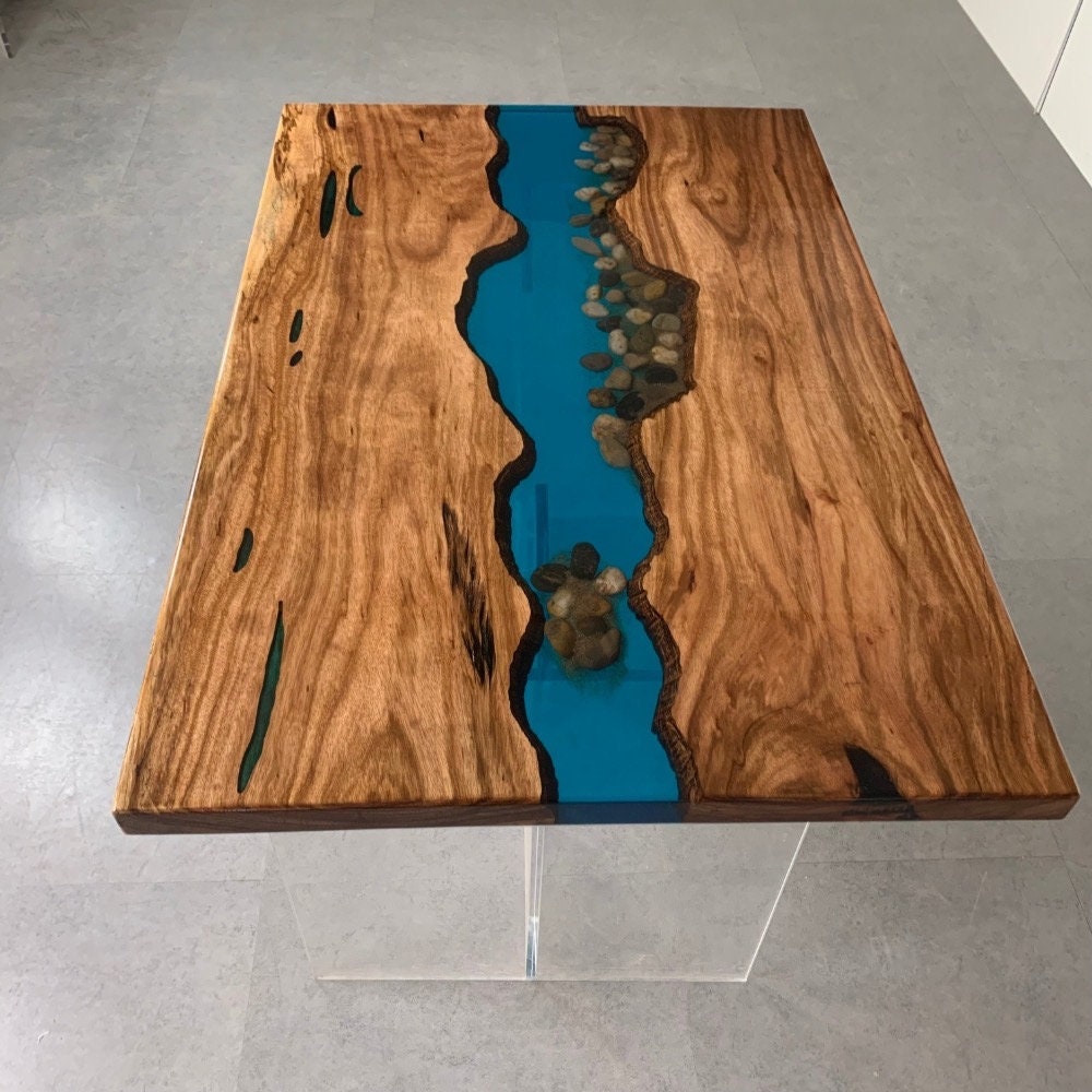 Handmade Epoxy Table, Resin Table, Epoxy Resin Coffee Table, Live Edge Dining Table