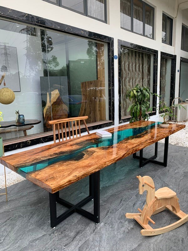 パーソナライズされたベリ ノワール樹脂ブラウン エポキシ テーブル、カスタム サイズのエポキシ テーブル、カスタム デザインのエポキシ テーブル