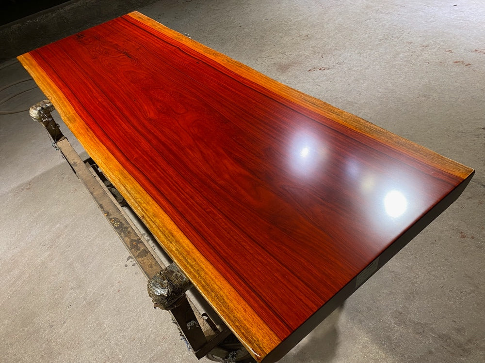 Custom Dining Natural Wooden Desk, Padauk Wooden Slab, African Padauk ...