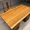 console table, oval dining table, wood colour slab, Beli noir wood slab - SlabstudioHongKong
