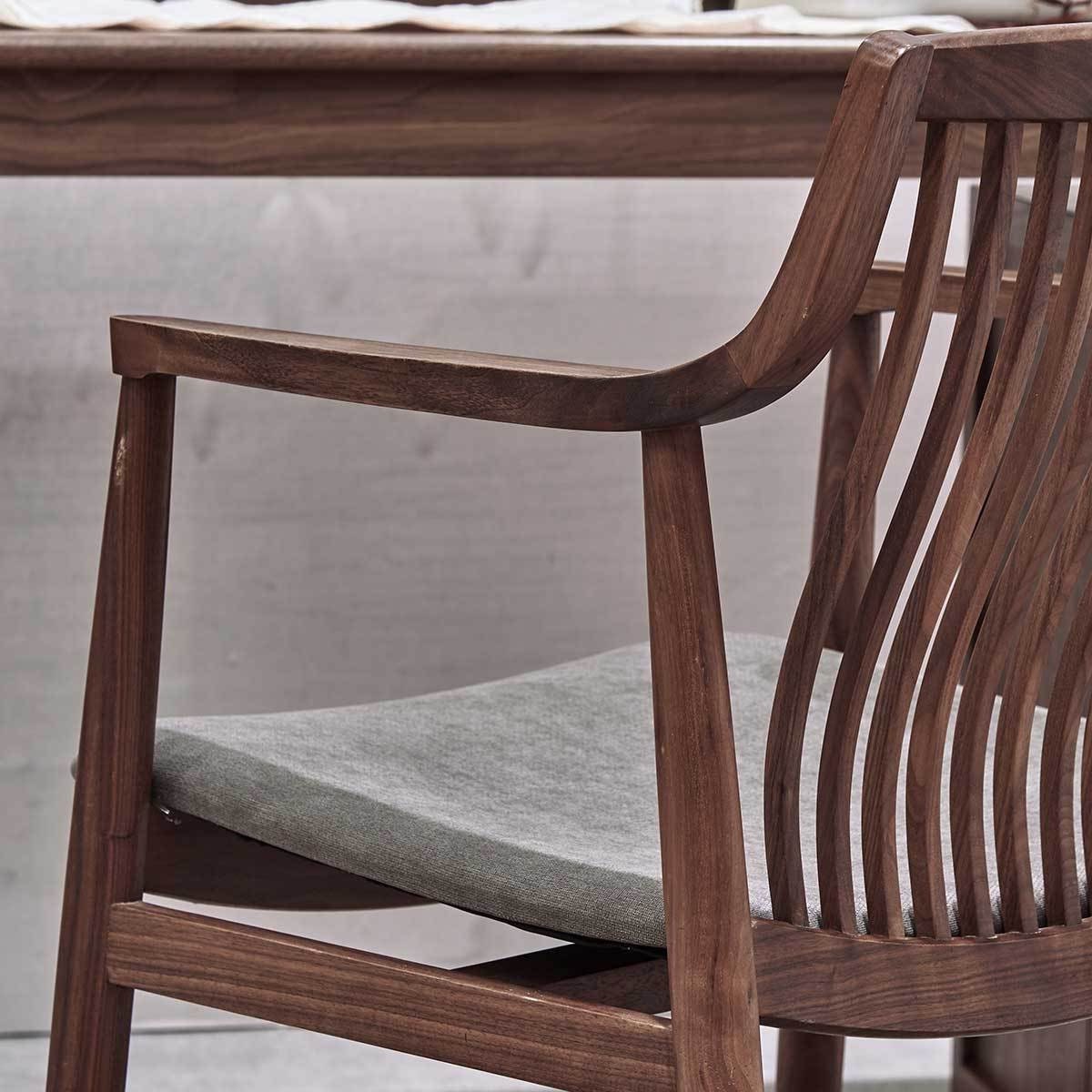 Solid walnut desk chair, Mid Century Modern black walnut Chair, ash Dining chair - SlabstudioHongKong
