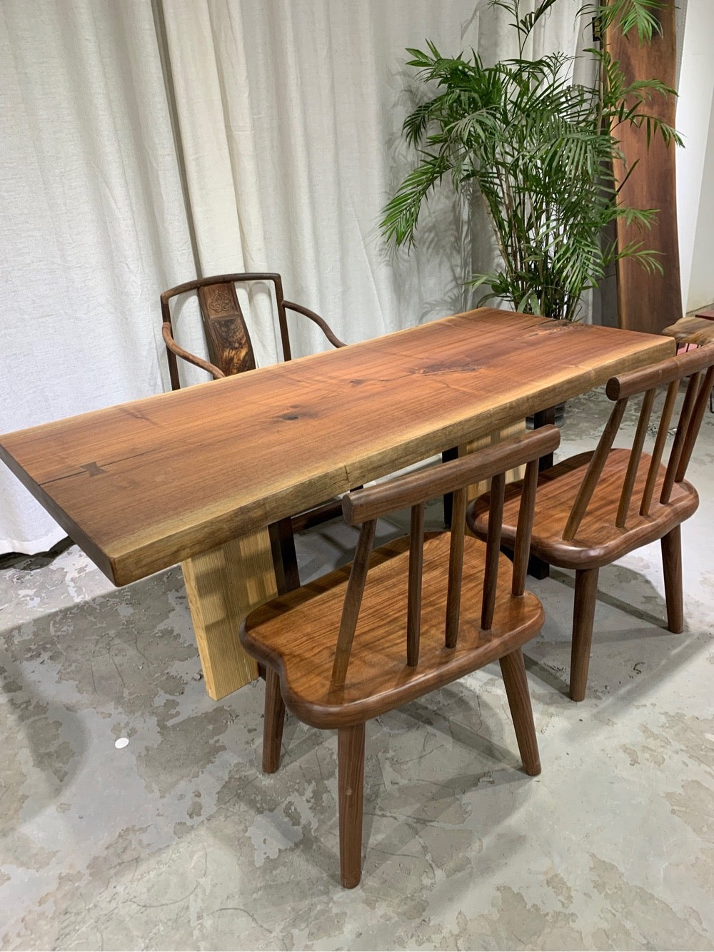 Live Edge Dining Table, Solid American Black Walnut, Kitchen table, Live Edge Table - SlabstudioHongKong