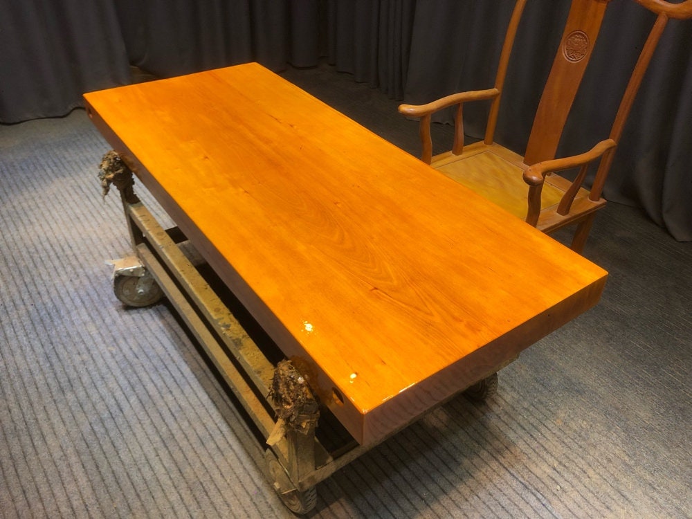Wooden Slab Kitchen Table, Slab table joints, African Chirvi Slab Table - SlabstudioHongKong