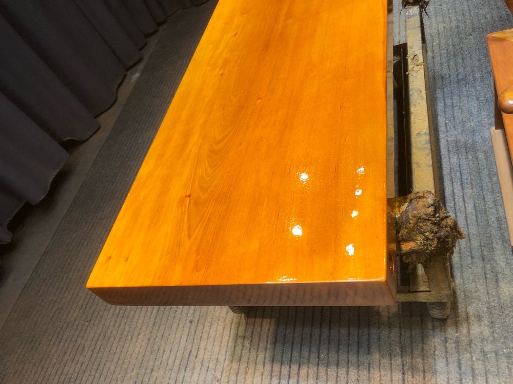 Wooden Slab Kitchen Table, Slab table joints, African Chirvi Slab Table - SlabstudioHongKong