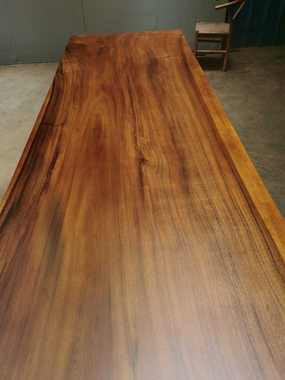 wood slab table legs, Congo walnut wood slab table top - SlabstudioHongKong