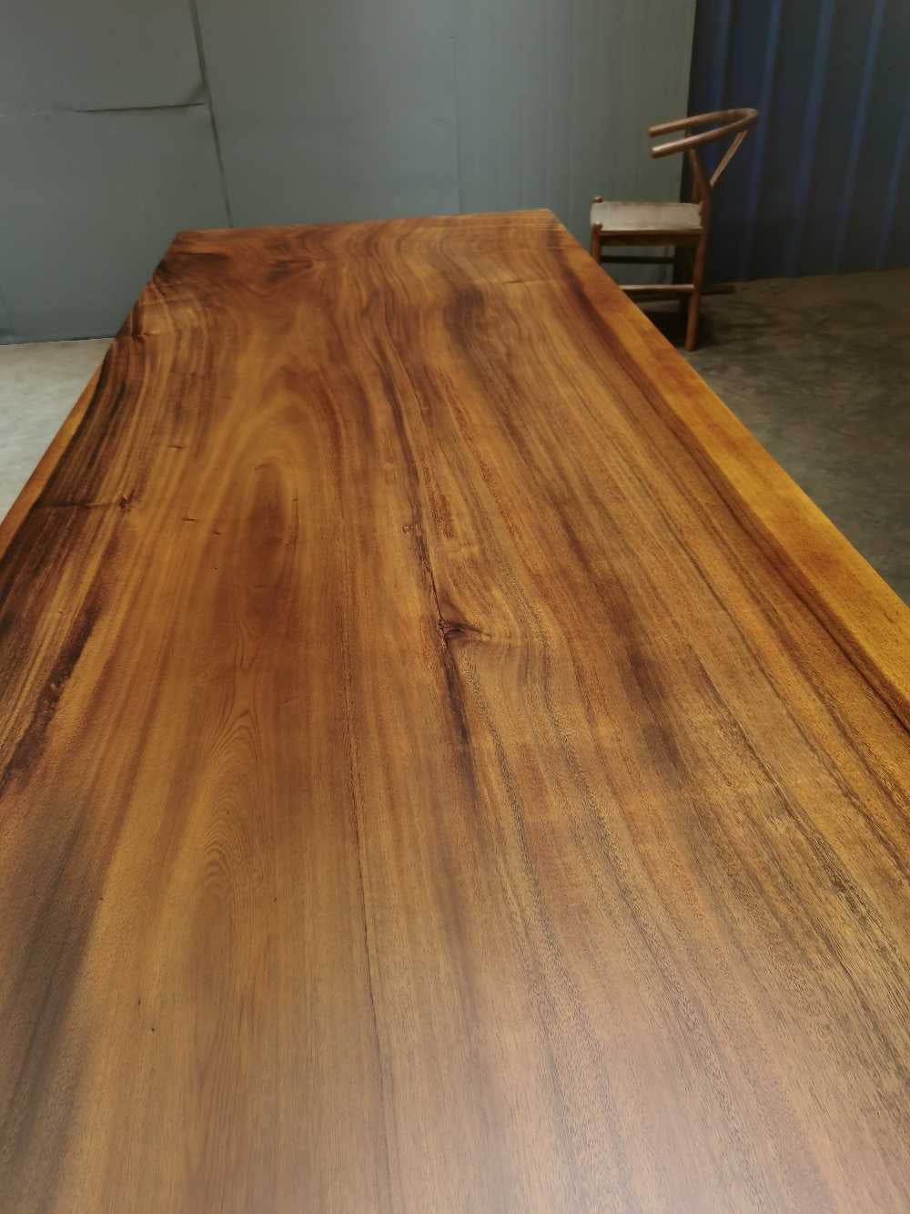 wood slab table legs, Congo walnut wood slab table top - SlabstudioHongKong