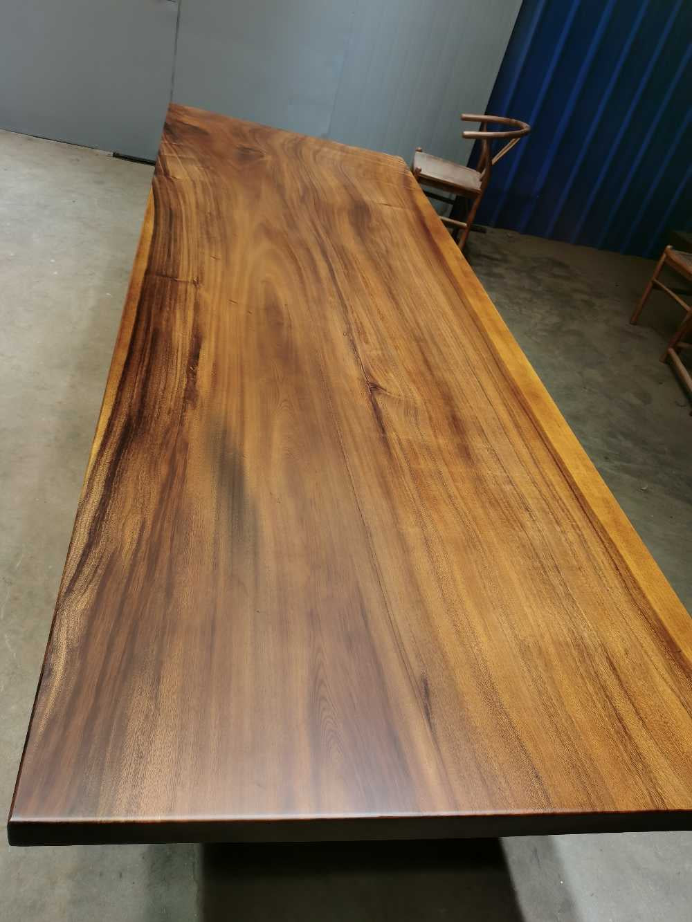 wood slab table legs, Congo walnut wood slab table top - SlabstudioHongKong