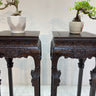 beautiful carving wood Accent Stool, carving Plant Stand, mid century modern style, handmade plant stand - SlabstudioHongKong